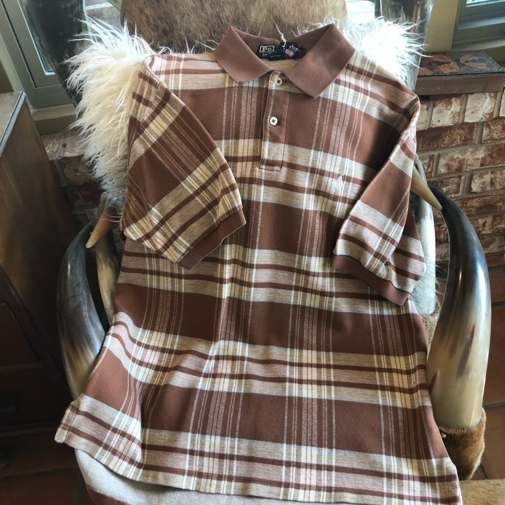 Polo By Ralph Lauren Vintage Brown Striped Shirt